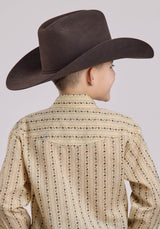 Roper Boys Long Sleeve Snap Wallpaper Floral Print Western Shirt