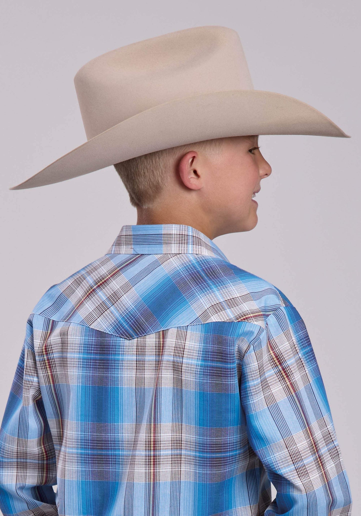 Boys Roper Madras Plaid Long Sleeve Snap Shirt - Roper - Flyclothing LLC