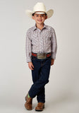 Roper Boys Long Sleeve Snap Vintage Plaid Western Shirt - Roper