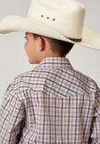 Roper Boys Long Sleeve Snap Vintage Plaid Western Shirt - Roper