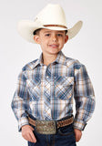 Roper Boys Long Sleeve Snap Madras Plaid Western Shirt - Roper