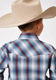 Roper Boys Long Sleeve Snap Americana Plaid Western Shirt - Roper