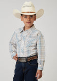 Roper Boys Long Sleeve Snap Multi Plaid Western Shirt - Roper