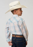 Roper Boys Long Sleeve Snap Multi Plaid Western Shirt - Roper