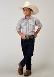 Roper Boys Short Sleeve Snap Multi Plaid Western Shirt - Roper