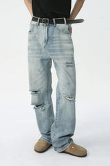 Distressed Wide Leg Jeans - Trendsi - Flyclothing LLC
