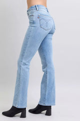 Judy Blue Mid Rise Thermal Bootcut Jeans - Trendsi - Flyclothing LLC