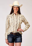 Roper Womens Long Sleeve Snap Floral Stripe Western Shirt - Roper