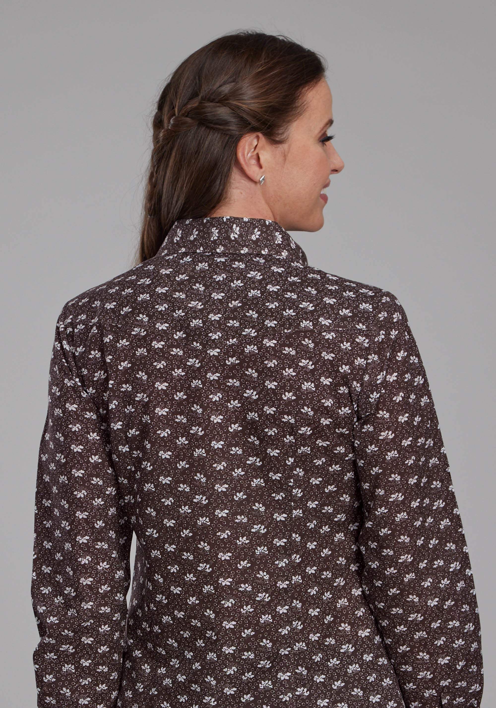 Roper Womens Brown And Cream Floral Long Sleeve Snap Western Shirt - Roper - Flyclothing LLC