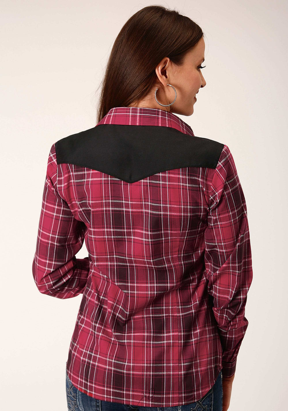 Roper Womens Long Sleeve Snap Bright Red Plaid Western Shirt - Roper - Flyclothing LLC