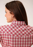 Roper Womens Long Sleeve Snap Red And Multi Colored Small Scale Western Shirt - Roper