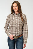 Roper Womens Long Sleeve Snap Desert Plaid Western Shirt - Roper