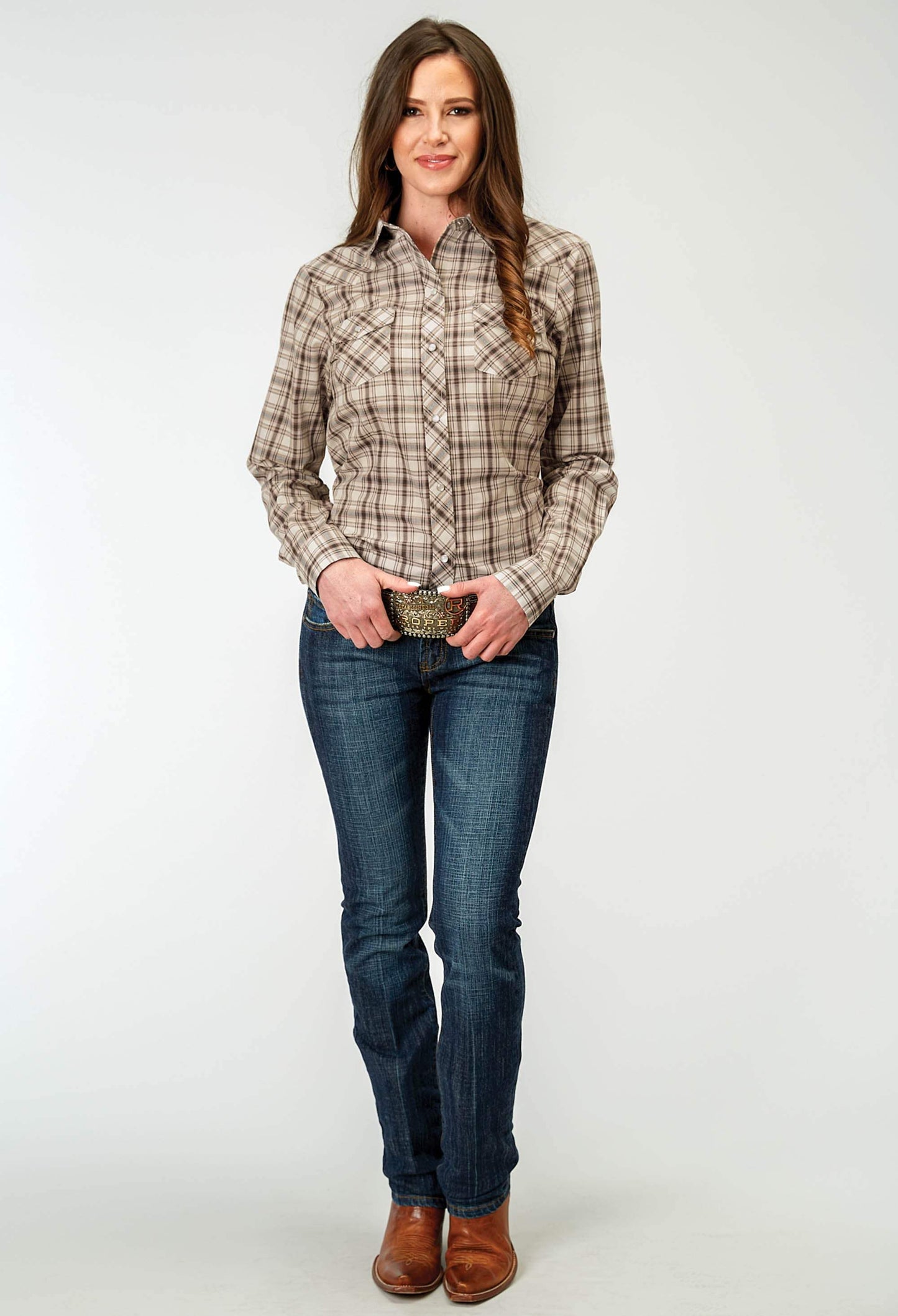 Roper Womens Long Sleeve Snap Desert Plaid Western Shirt - Roper - Flyclothing LLC
