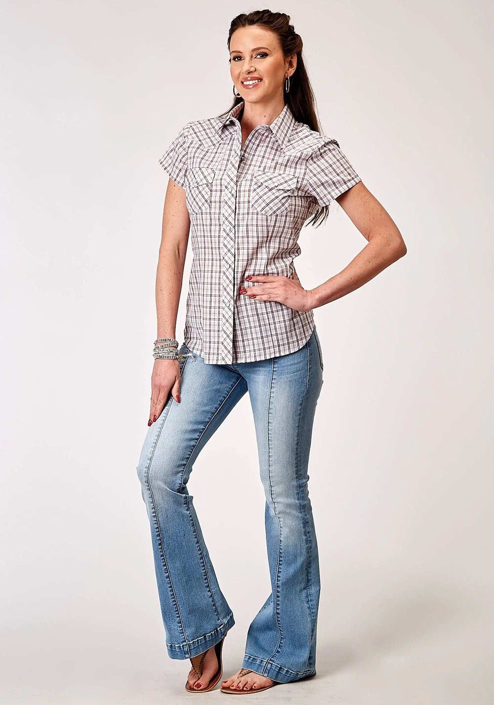 Roper Womens Short Sleeve Snap Vintage Plaid Western Shirt - Roper - Flyclothing LLC
