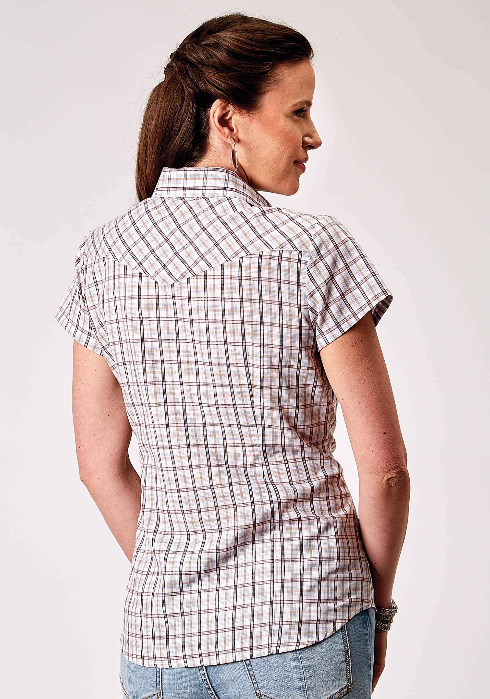 Roper Womens Short Sleeve Snap Vintage Plaid Western Shirt - Roper - Flyclothing LLC