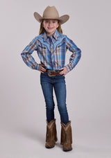 Girls Roper Madras Plaid Plaid Long Sleeve Snap Shirt