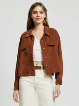Button Up Long Sleeve Jacket - Trendsi - Flyclothing LLC