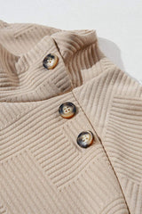 Textured Turtleneck Long Sleeve Sweatshirt - Trendsi - Flyclothing LLC