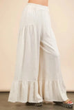 VERY J Palazzo Elastic Waist Comfy Pants - Trendsi