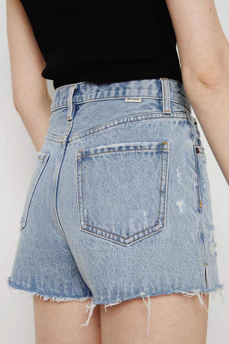 High Rise Denim Shorts HJ167 [FINAL SALE] - Hey Joanie - Flyclothing LLC