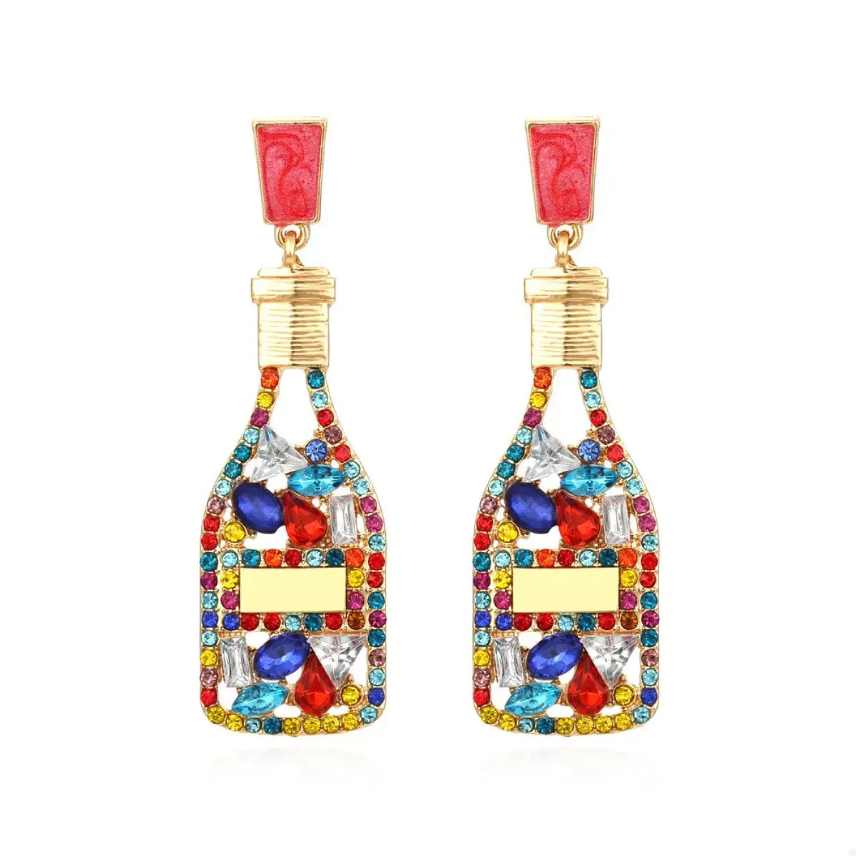 Champagne Bottle Drop Earrings - Trendsi - Flyclothing LLC
