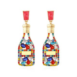 Champagne Bottle Drop Earrings - Trendsi - Flyclothing LLC