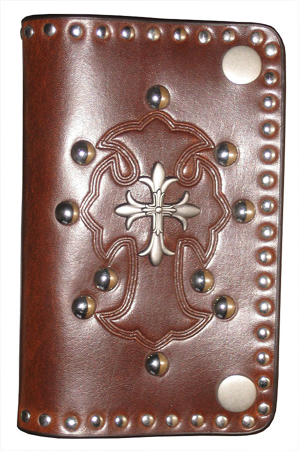 Brown Leather Cross Wallet - Anonymous - Flyclothing LLC
