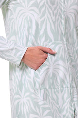 Women's Cabana Long Zip-Up Hoodie | Misty Aqua American Palm
