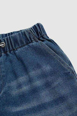 Drawstring Waist Wide Leg Shirred Jeans - Trendsi - Flyclothing LLC