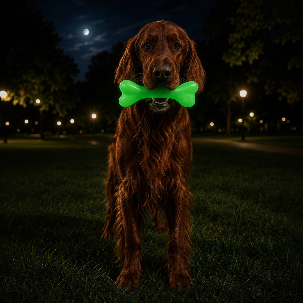 PUP-X Rubber Glow in the Dark Chew Bone Dog Toy - Durable, Floats, Chew Toy for Large Dogs | USA - SodaPup/True Dogs, LLC - Flyclothing LLC
