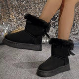Cozy Faux Fur Trim Boots - Trendsi - Flyclothing LLC