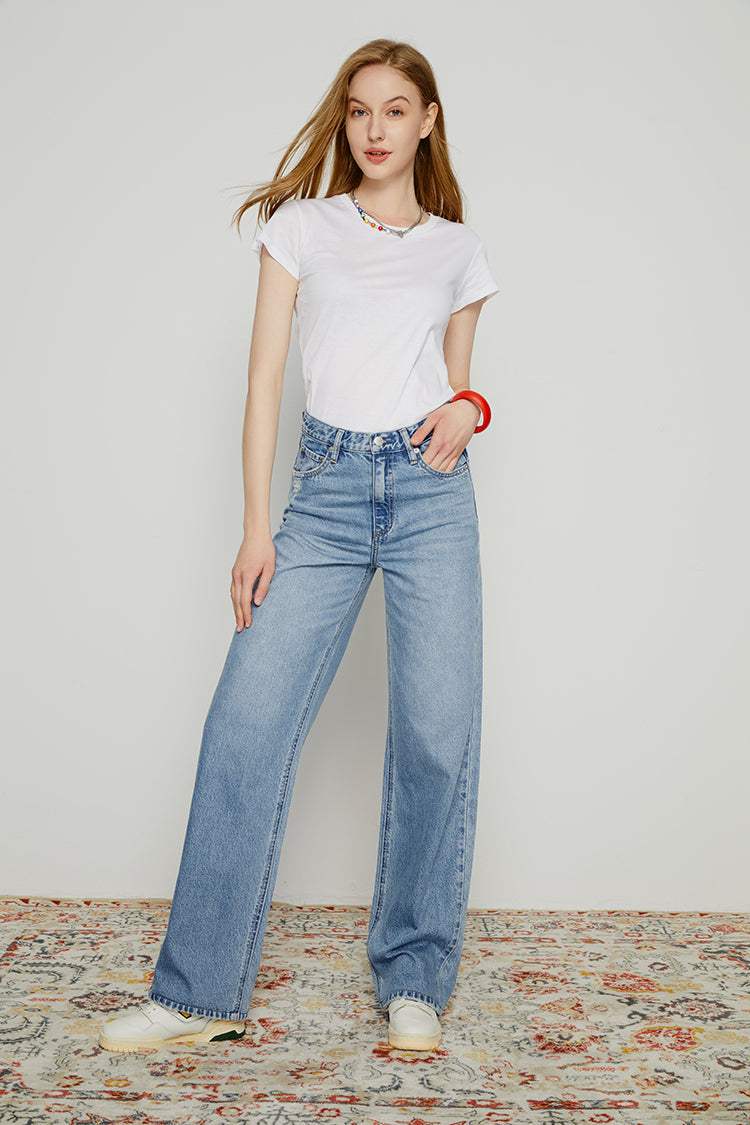 Coney Island Whitefish High Rise Wide Jeans HJ007 - Hey Joanie - Flyclothing LLC