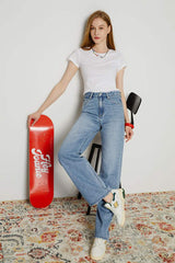 Coney Island Whitefish High Rise Wide Jeans HJ007 - Hey Joanie - Flyclothing LLC