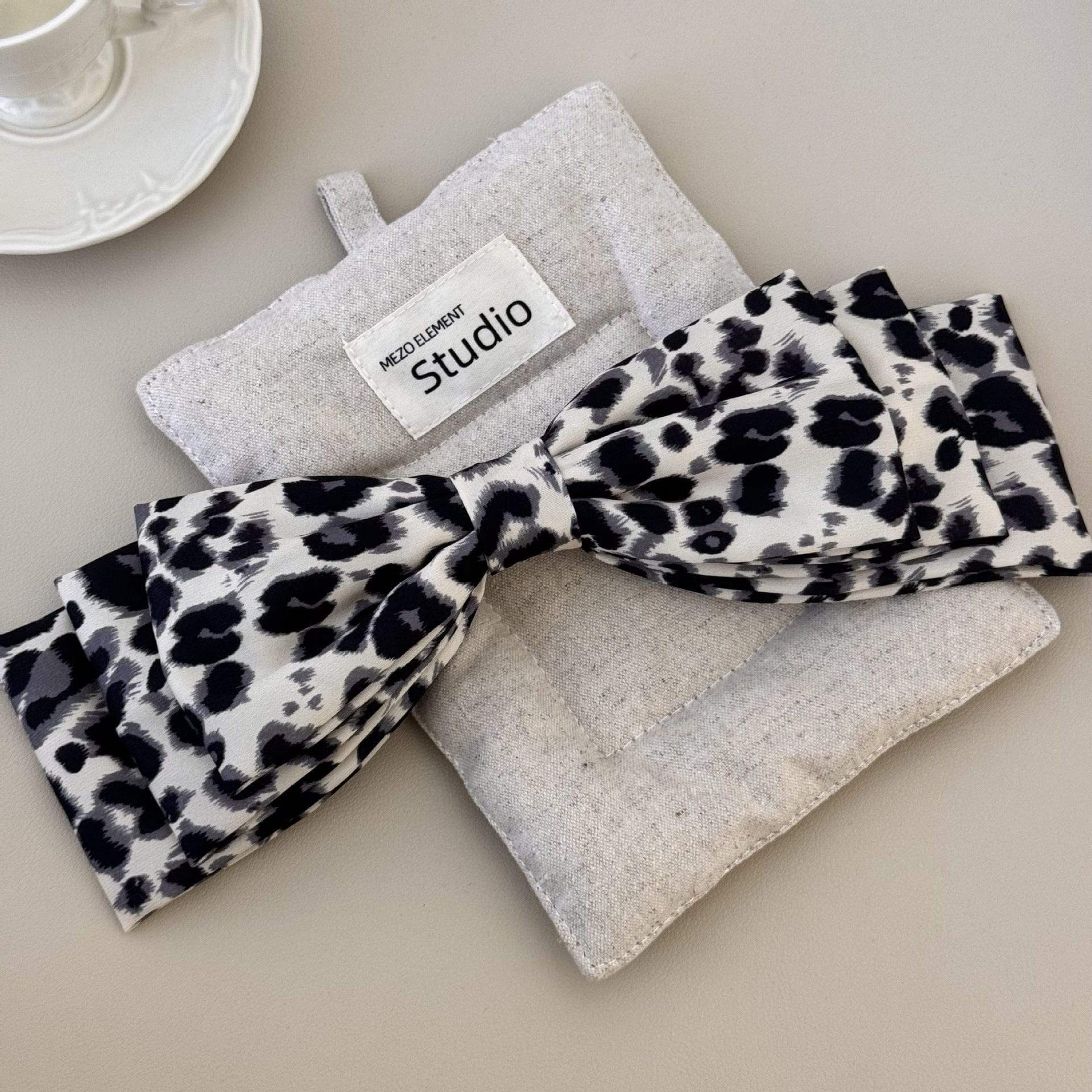 2 Piece Leopard Bow Hair Clip - Trendsi - Flyclothing LLC