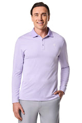 Men's Erodym Long Sleeve Sports Polo | Lavendula/White Stripe