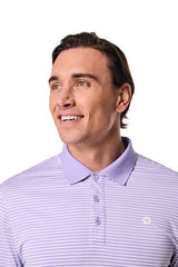 Men's Erodym Long Sleeve Sports Polo | Lavendula/White Stripe