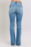 Judy Blue HW Tummy Control Vintage Wash Side Slit Slim Boot Jeans - Trendsi - Flyclothing LLC