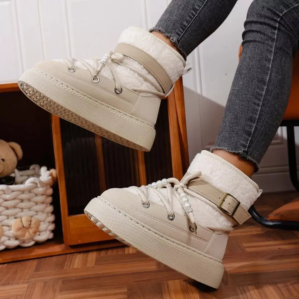 Lace Up Platform Boots - Trendsi - Flyclothing LLC