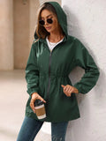 Ivy Lane Outdoor Waterproof Long Sleeve Hooded Windbreaker - Trendsi