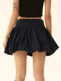 Ruched Bubble Hem Mini Skirt - Trendsi - Flyclothing LLC