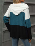 Color Block Half Zip Hooded Top - Trendsi - Flyclothing LLC