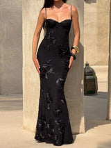 Sweetheart Neck Spaghetti Strap Maxi Dress - Trendsi - Flyclothing LLC