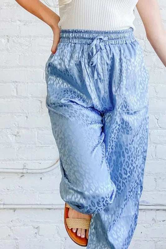 And The Why Satin Leopard Print Joggers - Trendsi - Flyclothing LLC