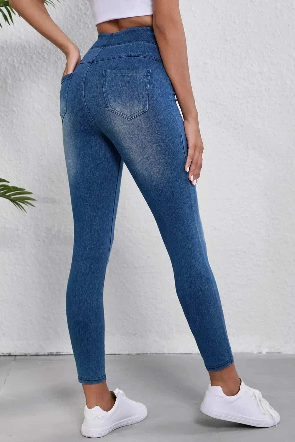 High Waist Skinny Jeans - Trendsi - Flyclothing LLC