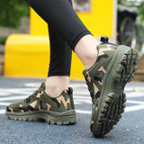 Camouflage Lace Up Mesh Breathable Athletic - Trendsi