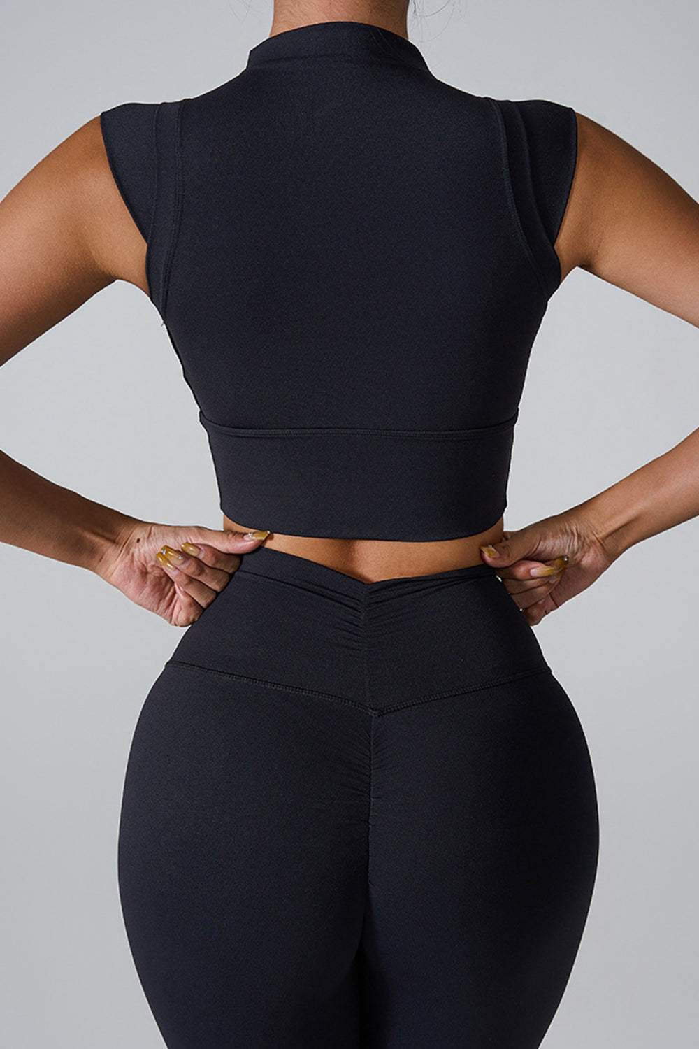 Mock Neck Active Tank - Trendsi - Flyclothing LLC