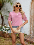 Round Neck Short Sleeve T-Shirt - Trendsi - Flyclothing LLC