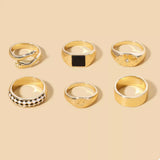 6 Piece 18K Gold-Plated Ring - Trendsi - Flyclothing LLC