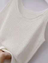 Plus Size Ribbed Knit Scoop Neck Tank Top - Trendsi - Flyclothing LLC