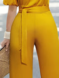 Plus Size Single Shoulder Tie Waist Jumpsuit - Trendsi
